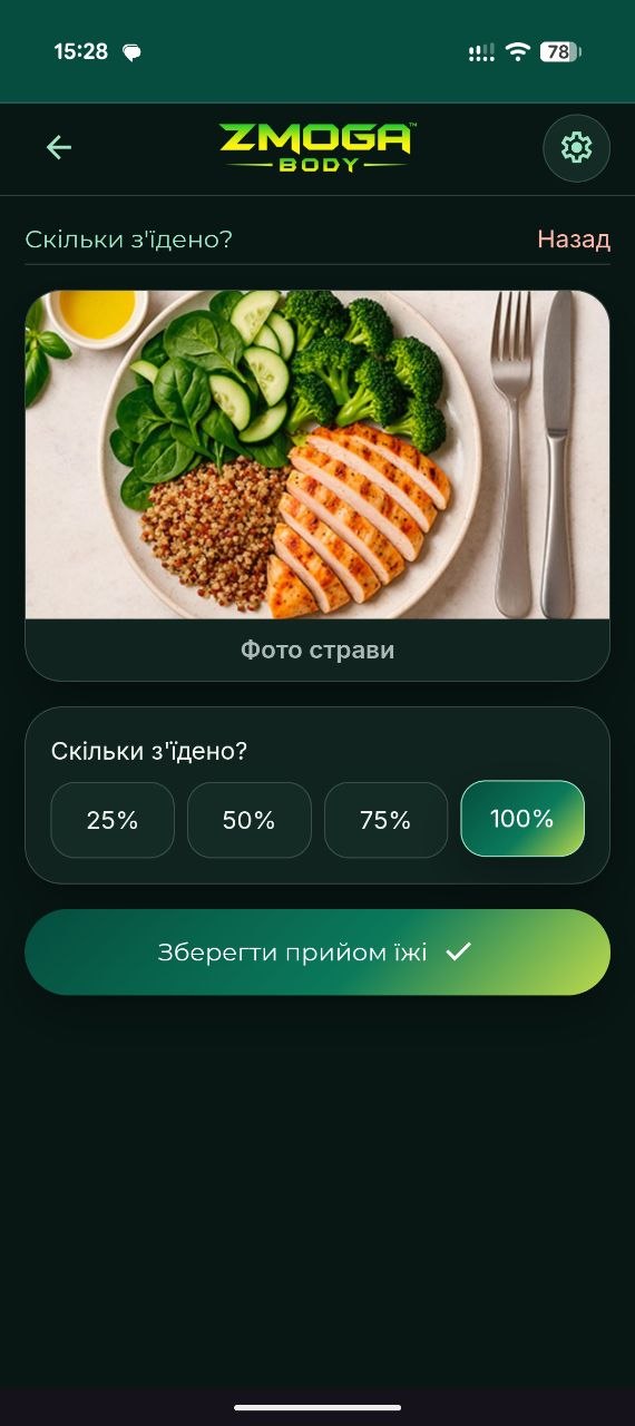 Вибір частки зʼїденої порції